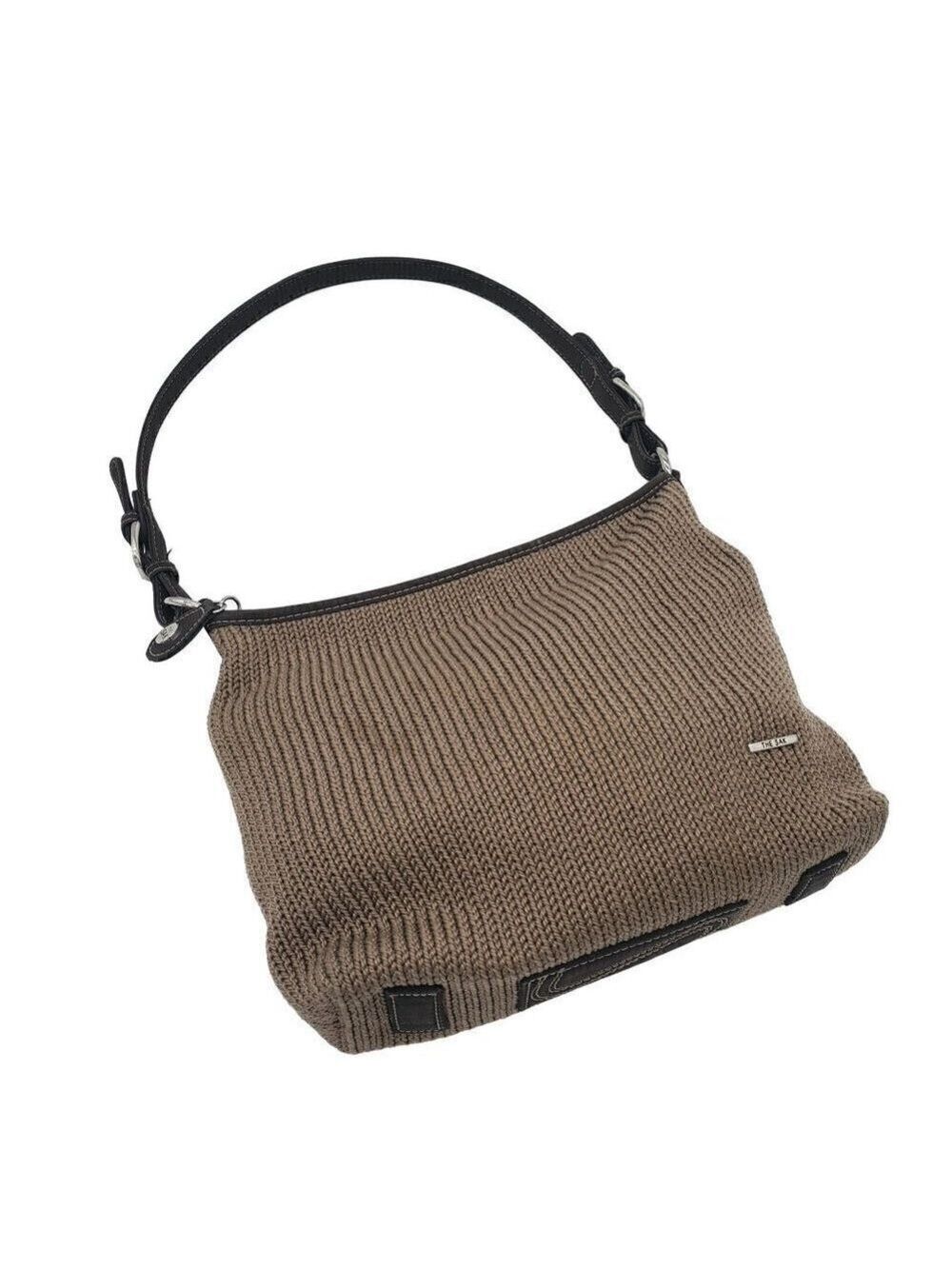 THE SAK Brown Crochet Braided Recycled Bottles Purse Shoulder Bag Pocketbook - Picture 4 of 7